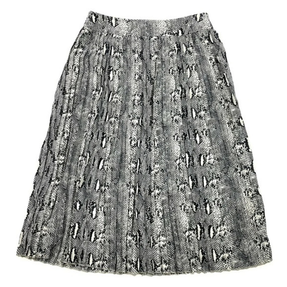 J Crew Factory Pleated Midi Skirt In Animal Print Size 8 - Picture 1 of 7